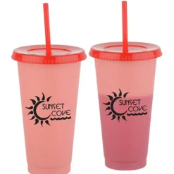Chameleon Color Change Tumbler with Straw - 24 oz