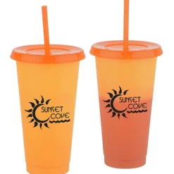Chameleon Color Change Tumbler with Straw - 24 oz