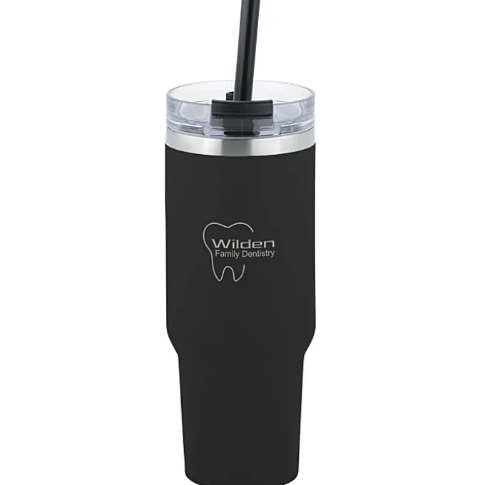 Charger Vacuum Tumbler - 40 oz - Laser Engraved