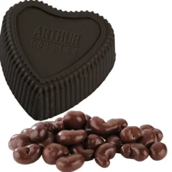 Chocolate Heart Box with Confection - Silver Box