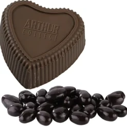 Chocolate Heart Box with Confection - Silver Box