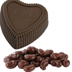 Chocolate Heart Box with Confection - Silver Box