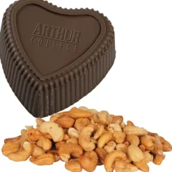 Chocolate Heart Box with Confection - Silver Box