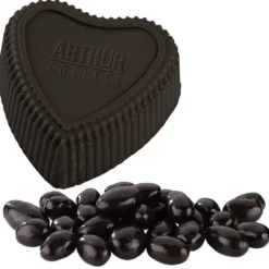 Chocolate Heart Box with Confection - Silver Box