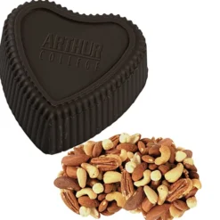 Chocolate Heart Box with Confection - Silver Box