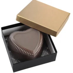 Chocolate Heart Box with Truffles - Gold Box