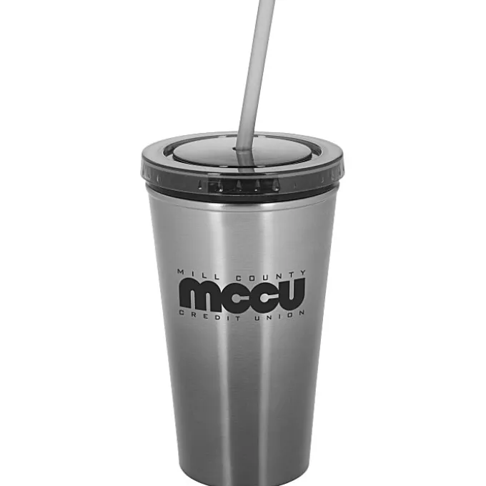 Chroma Stainless Tumbler with Straw - 16 oz.