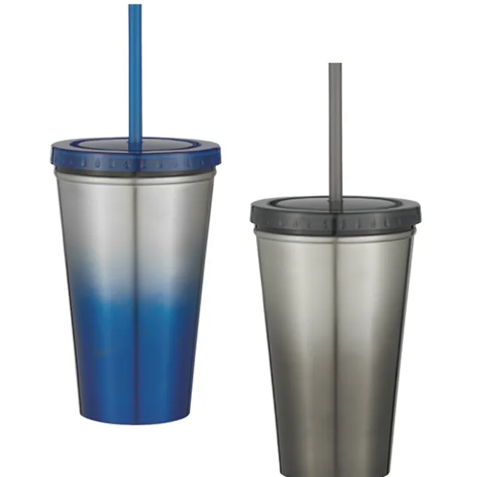 Chroma Stainless Tumbler with Straw - 16 oz.