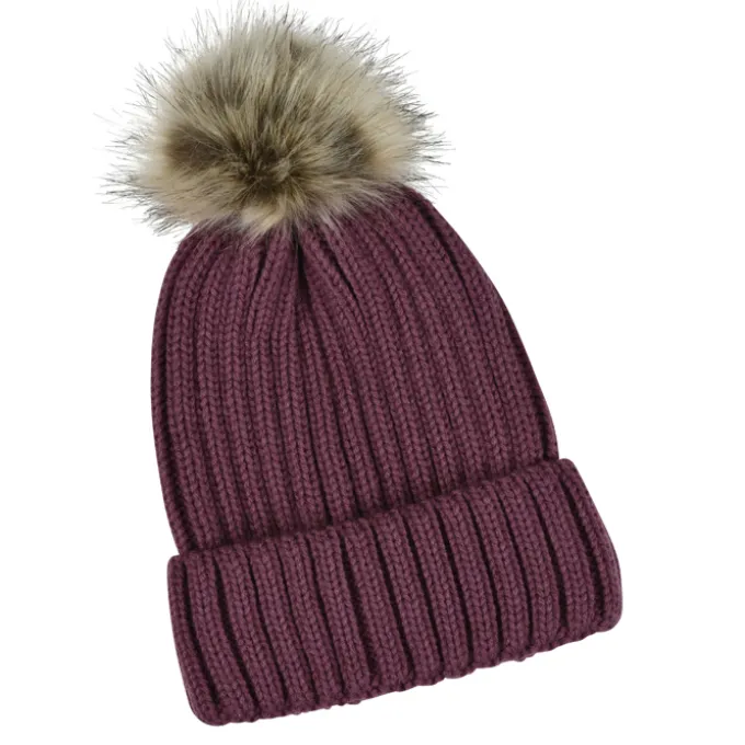 Chunky Knit Faux Fur Pom Beanie