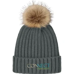 Chunky Knit Faux Fur Pom Beanie