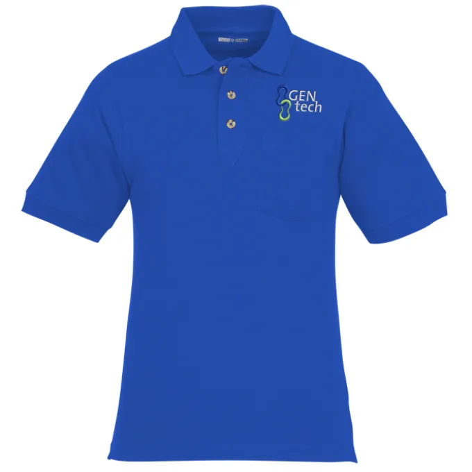 Classic Combed Cotton Pique Polo with Pocket