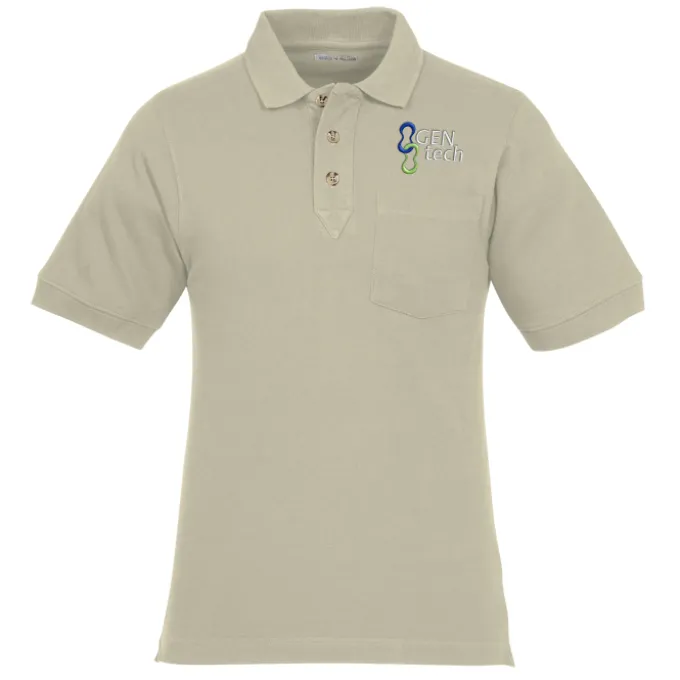 Classic Combed Cotton Pique Polo with Pocket