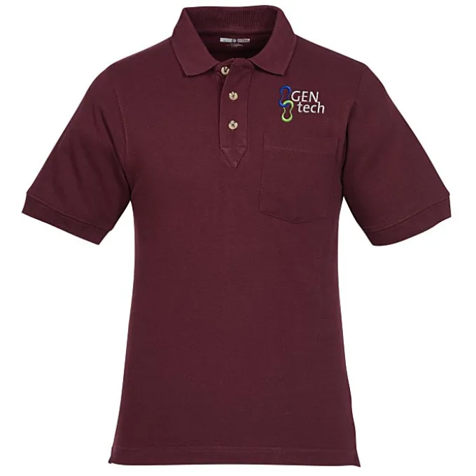 Classic Combed Cotton Pique Polo with Pocket