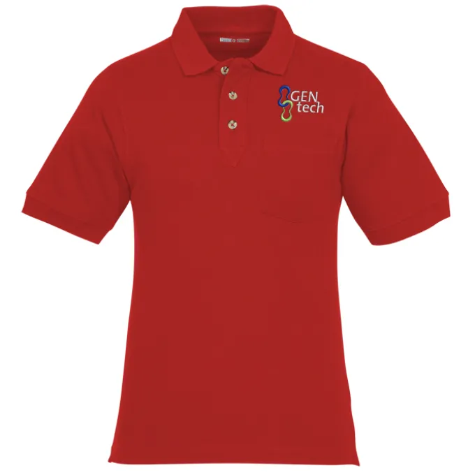 Classic Combed Cotton Pique Polo with Pocket