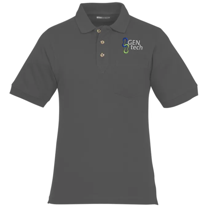 Classic Combed Cotton Pique Polo with Pocket