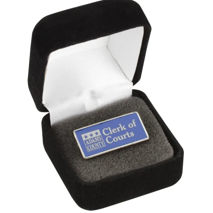 Classic Die Cast Lapel Pin - Rectangle - Gift Box
