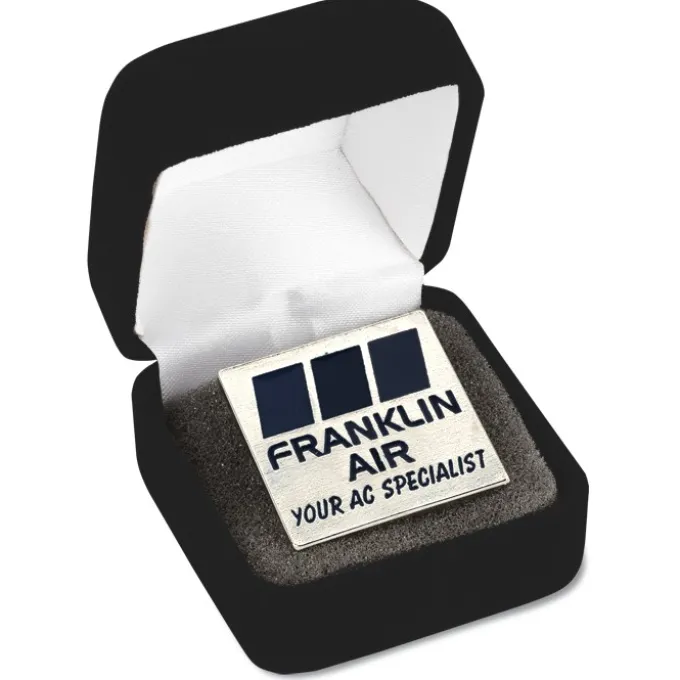 Classic Die Cast Lapel Pin - Square - Gift Box
