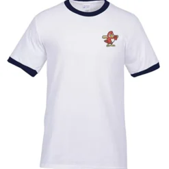 Classic Ringer T-Shirt - White - Embroidered