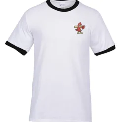 Classic Ringer T-Shirt - White - Embroidered