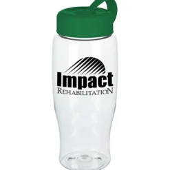 Clear Impact Comfort Grip Bottle with Tethered Lid - 27 oz.