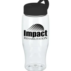 Clear Impact Comfort Grip Bottle with Tethered Lid - 27 oz.