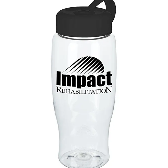Clear Impact Comfort Grip Bottle with Tethered Lid - 27 oz.
