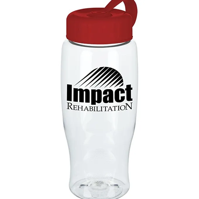 Clear Impact Comfort Grip Bottle with Tethered Lid - 27 oz.
