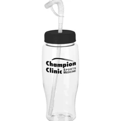 Clear Impact Comfort Grip Bottle with Straw Lid - 27 oz