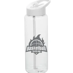 Clear Impact Guzzler Sport Bottle with Flip Straw Lid - 32 oz