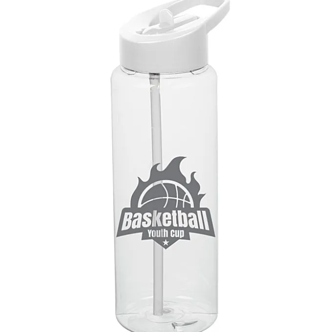 Clear Impact Guzzler Sport Bottle with Flip Straw Lid - 32 oz