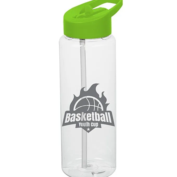 Clear Impact Guzzler Sport Bottle with Flip Straw Lid - 32 oz