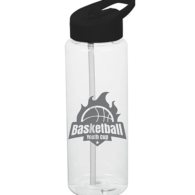 Clear Impact Guzzler Sport Bottle with Flip Straw Lid - 32 oz