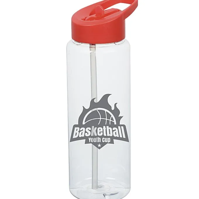 Clear Impact Guzzler Sport Bottle with Flip Straw Lid - 32 oz