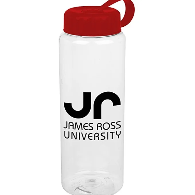 Clear Impact Guzzler Sport Bottle with Tethered Lid - 32 oz