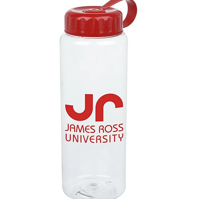 Clear Impact Guzzler Sport Bottle with Tethered Lid - 32 oz