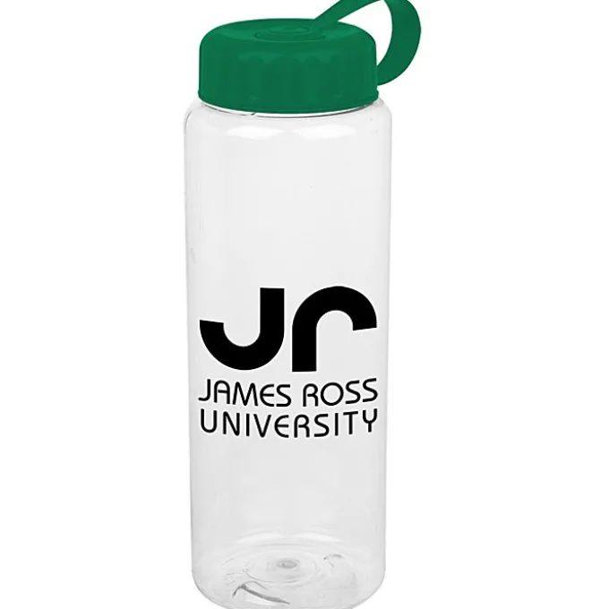 Clear Impact Guzzler Sport Bottle with Tethered Lid - 32 oz