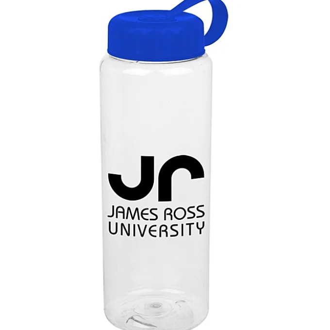 Clear Impact Guzzler Sport Bottle with Tethered Lid - 32 oz