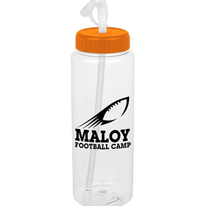 Clear Impact Guzzler Sport Bottle with Straw Lid - 32 oz