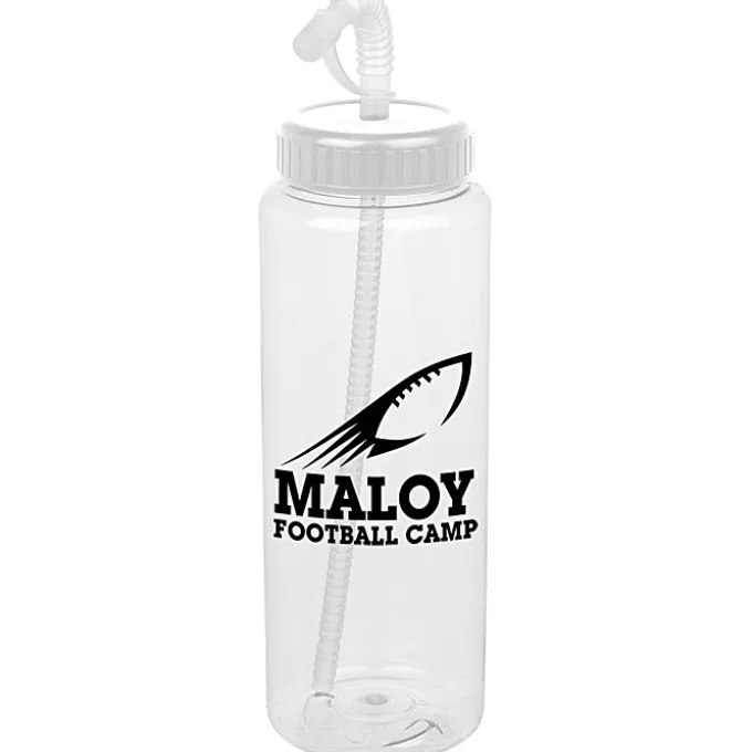 Clear Impact Guzzler Sport Bottle with Straw Lid - 32 oz