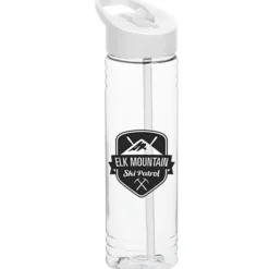Clear Impact Halcyon Water Bottle with Flip Straw Lid - 24 oz