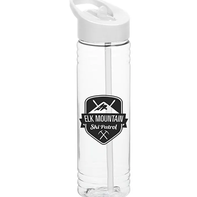 Clear Impact Halcyon Water Bottle with Flip Straw Lid - 24 oz