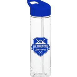 Clear Impact Halcyon Water Bottle with Flip Straw Lid - 24 oz
