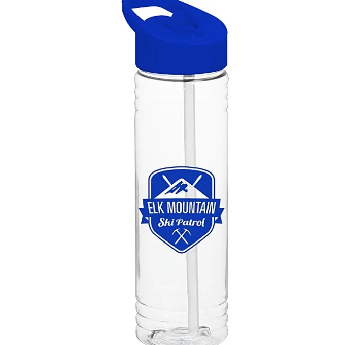 Clear Impact Halcyon Water Bottle with Flip Straw Lid - 24 oz