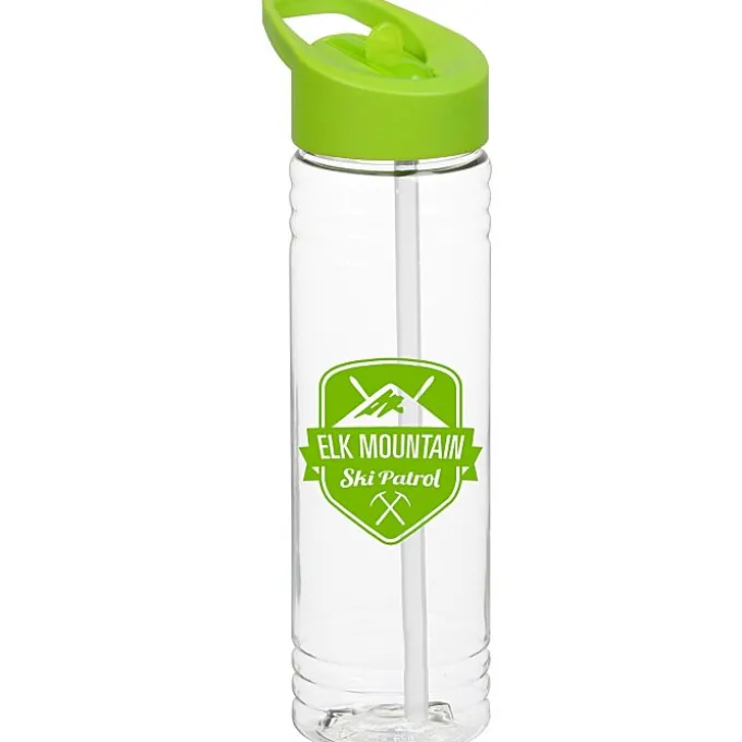 Clear Impact Halcyon Water Bottle with Flip Straw Lid - 24 oz