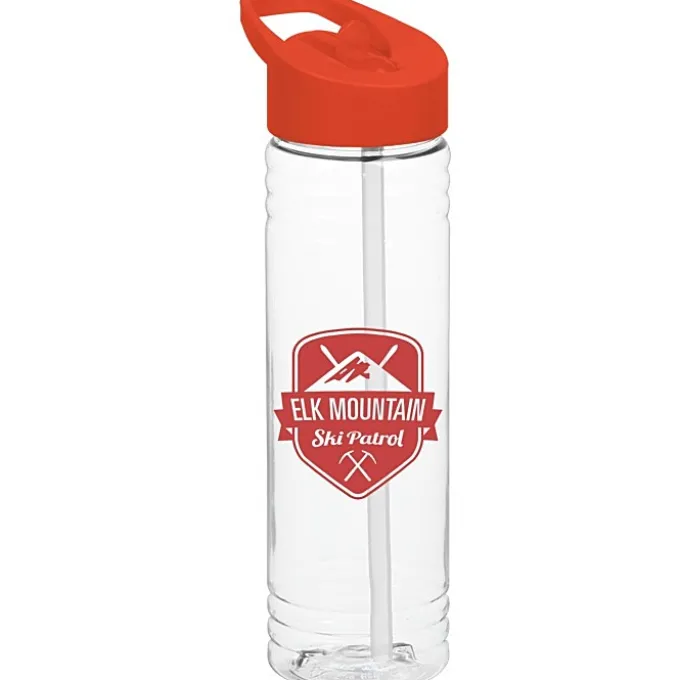 Clear Impact Halcyon Water Bottle with Flip Straw Lid - 24 oz