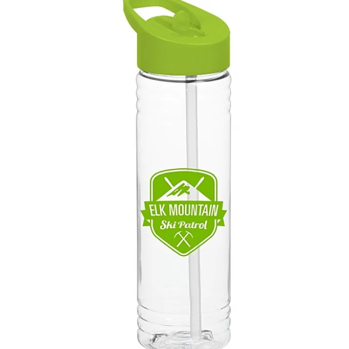 Clear Impact Halcyon Water Bottle with Flip Straw Lid - 24 oz