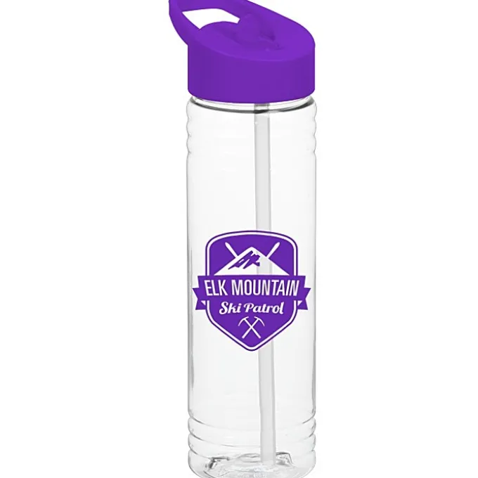 Clear Impact Halcyon Water Bottle with Flip Straw Lid - 24 oz