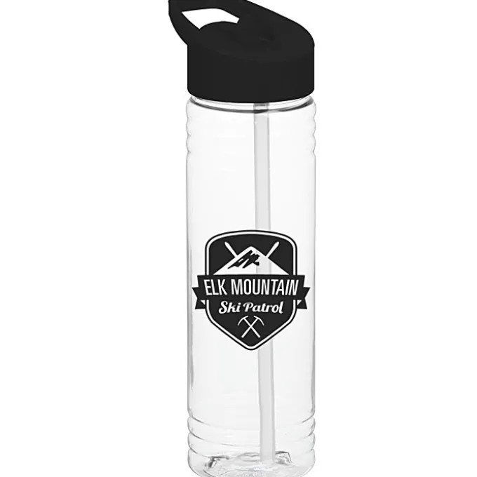 Clear Impact Halcyon Water Bottle with Flip Straw Lid - 24 oz