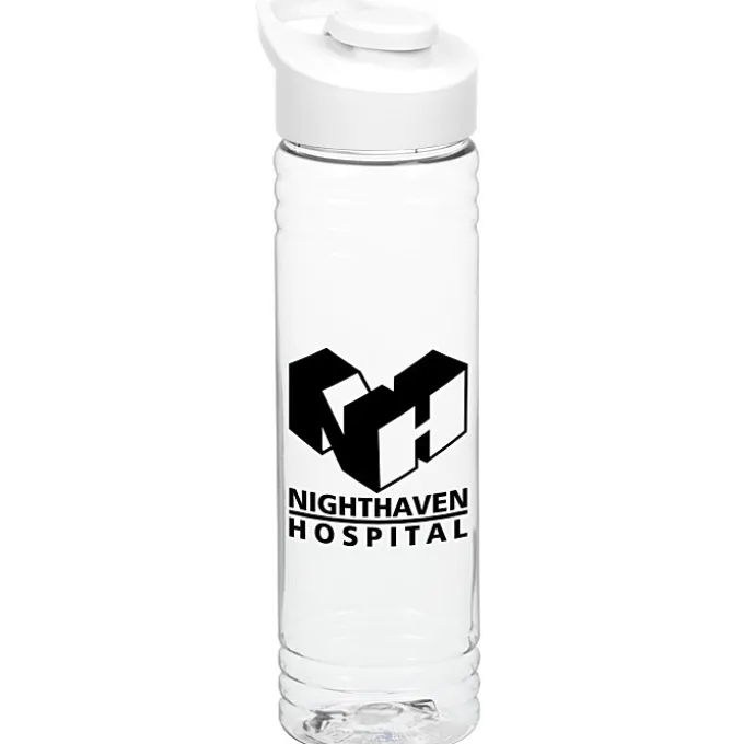 Clear Impact Halcyon Water Bottle with Flip Carry Lid - 24 oz