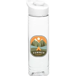 Clear Impact Halcyon Water Bottle with Flip Carry Lid - 24 oz - Full Color